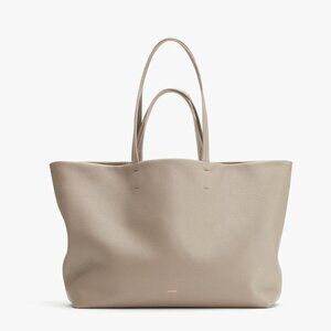 Cuyana Cream Leather Tote Bag